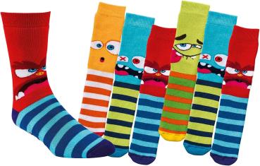 6 Paar TippTexx 24 Kinder ABS Stoppersocken Lustige Monster
